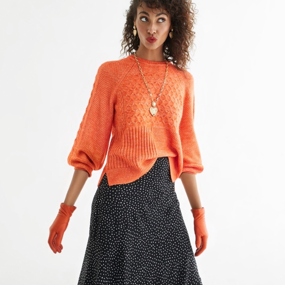 Cabi Orange Harvest Sweater size small